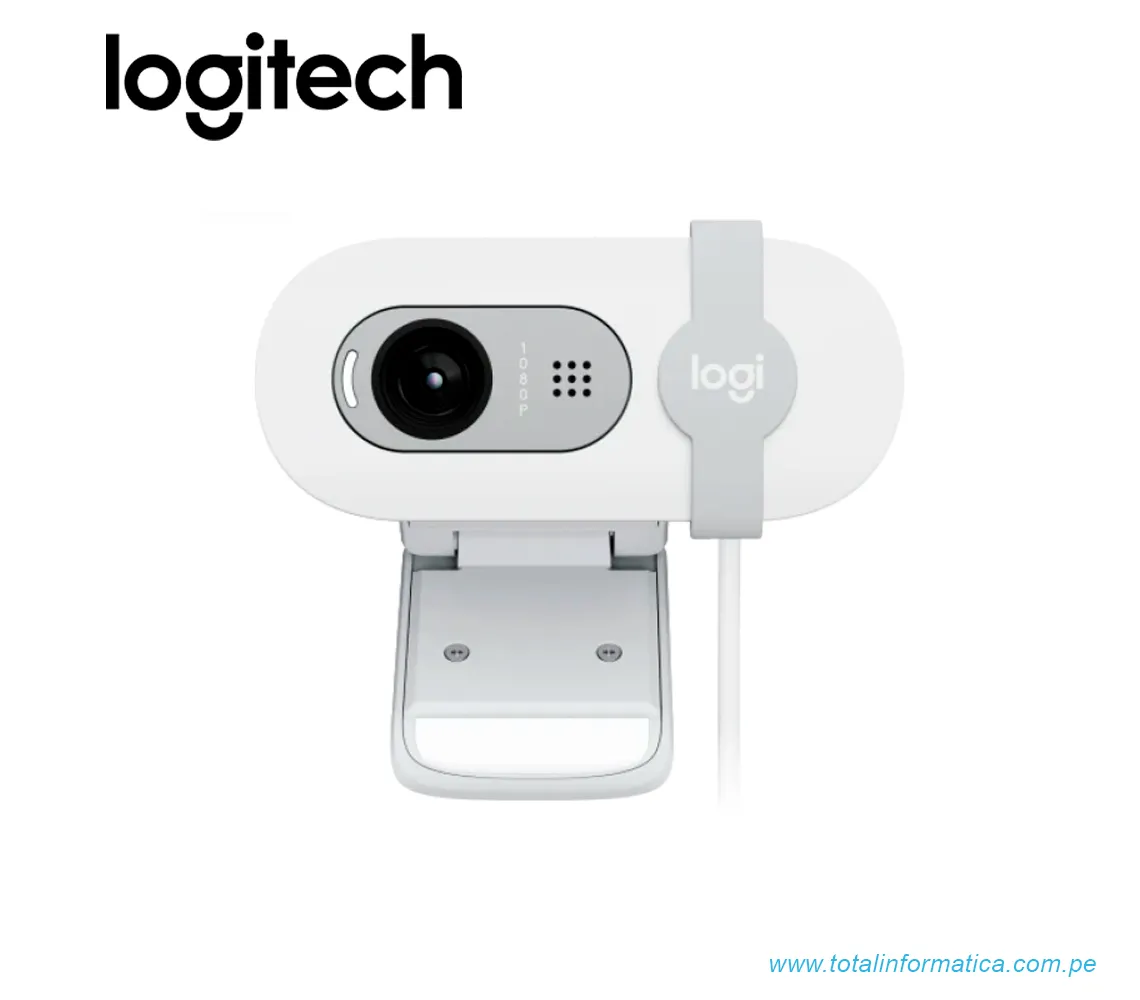 CAMARA LOGITECH BRIO 100, FHD 1080P, USB-A, BLANCO(960-001615) - imagen 3