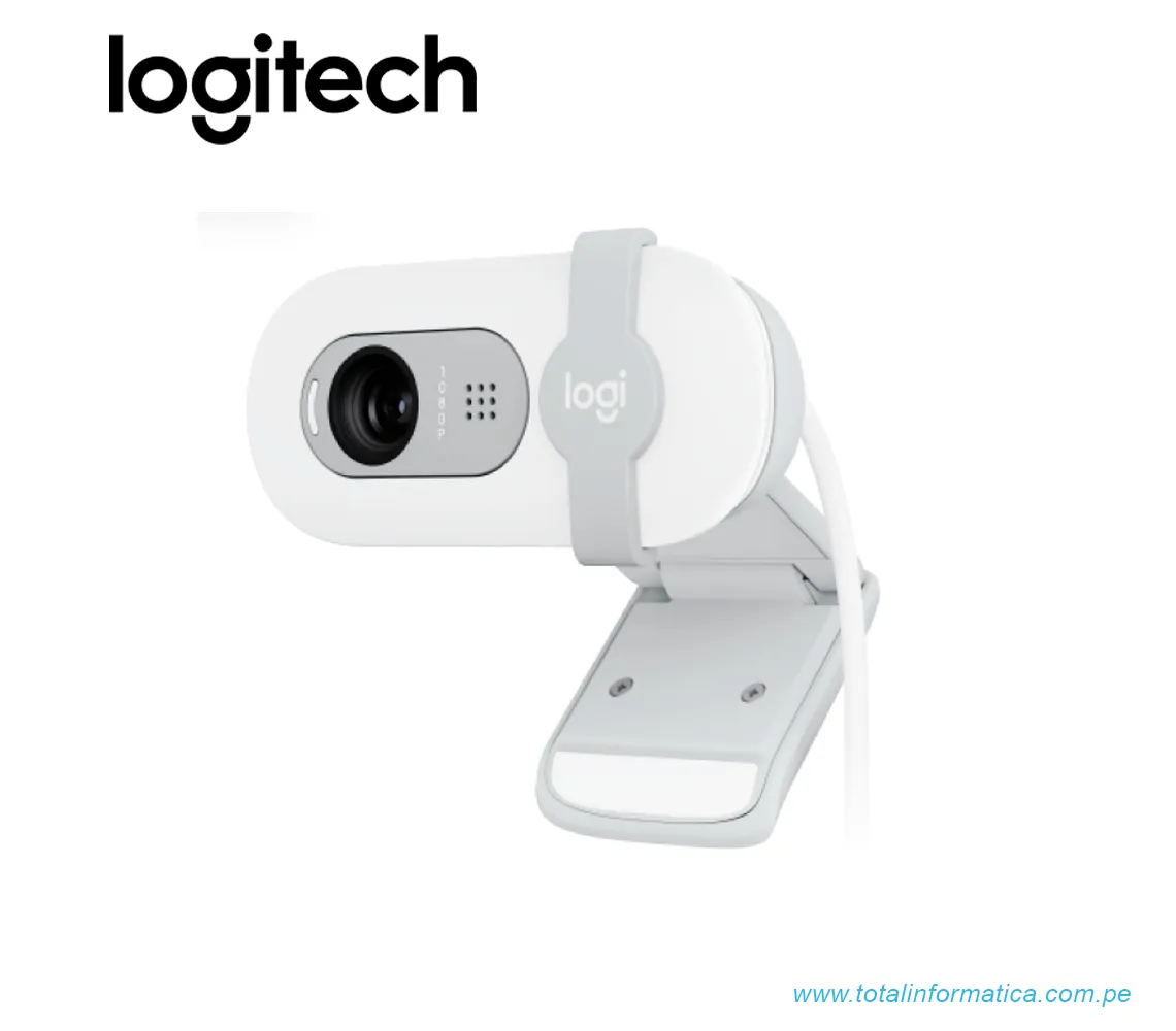 CAMARA LOGITECH BRIO 100, FHD 1080P, USB-A, BLANCO(960-001615) - imagen 1