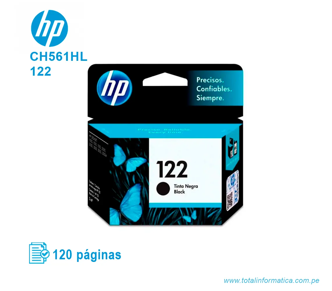 TINTA HP 122 BLACK ( CH561HL ) DESKJET 2050 J510, 120 PAG - imagen 1