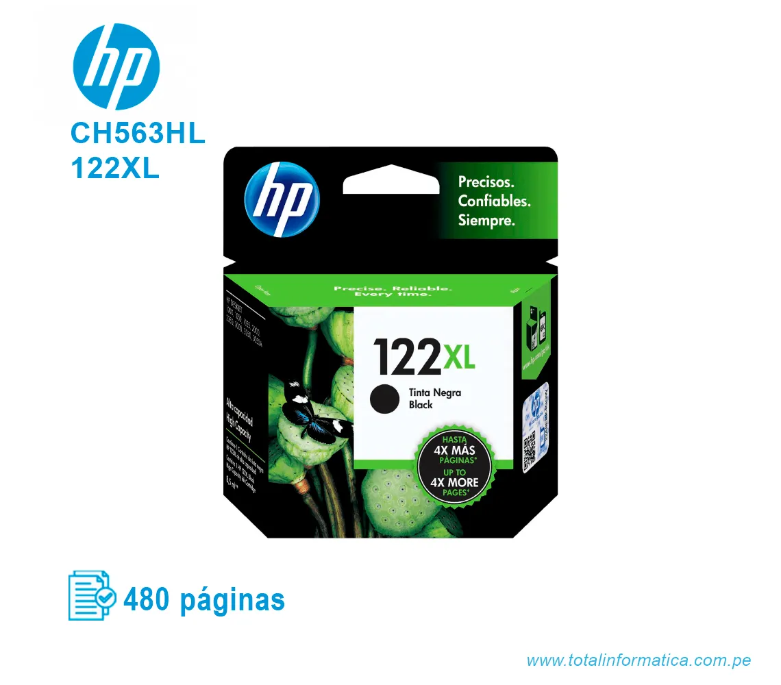 TINTA HP 122XL BLACK ( CH563HL ) DESKJET 2050 J510, 480 PAG - imagen 1
