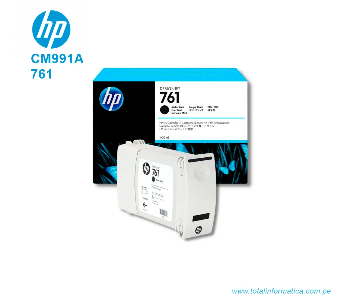 TINTA HP 761 MATTE BLACK ( CM991A ) DESIGNJET T7100, 400ML - imagen 2