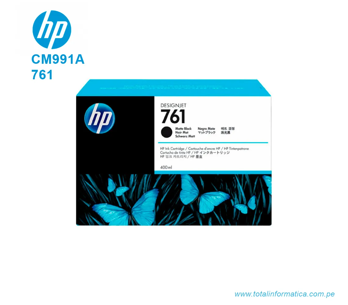 TINTA HP 761 MATTE BLACK ( CM991A ) DESIGNJET T7100, 400ML - imagen 1