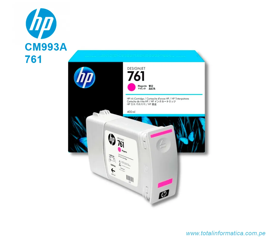 TINTA HP 761 MAGENTA ( CM993A ) DESIGNJET T7100, 400ML - imagen 2
