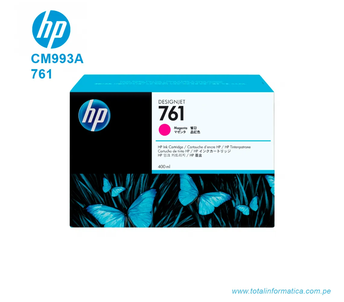 TINTA HP 761 MAGENTA ( CM993A ) DESIGNJET T7100, 400ML - imagen 1