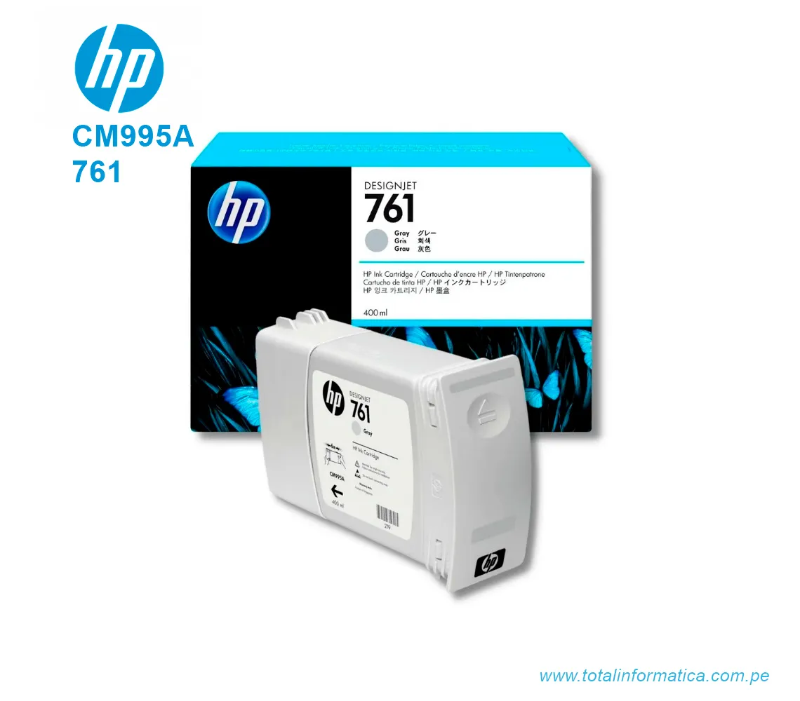 TINTA HP 761 GRAY ( CM995A ) DESIGNJET T7100, 400ML - imagen 2