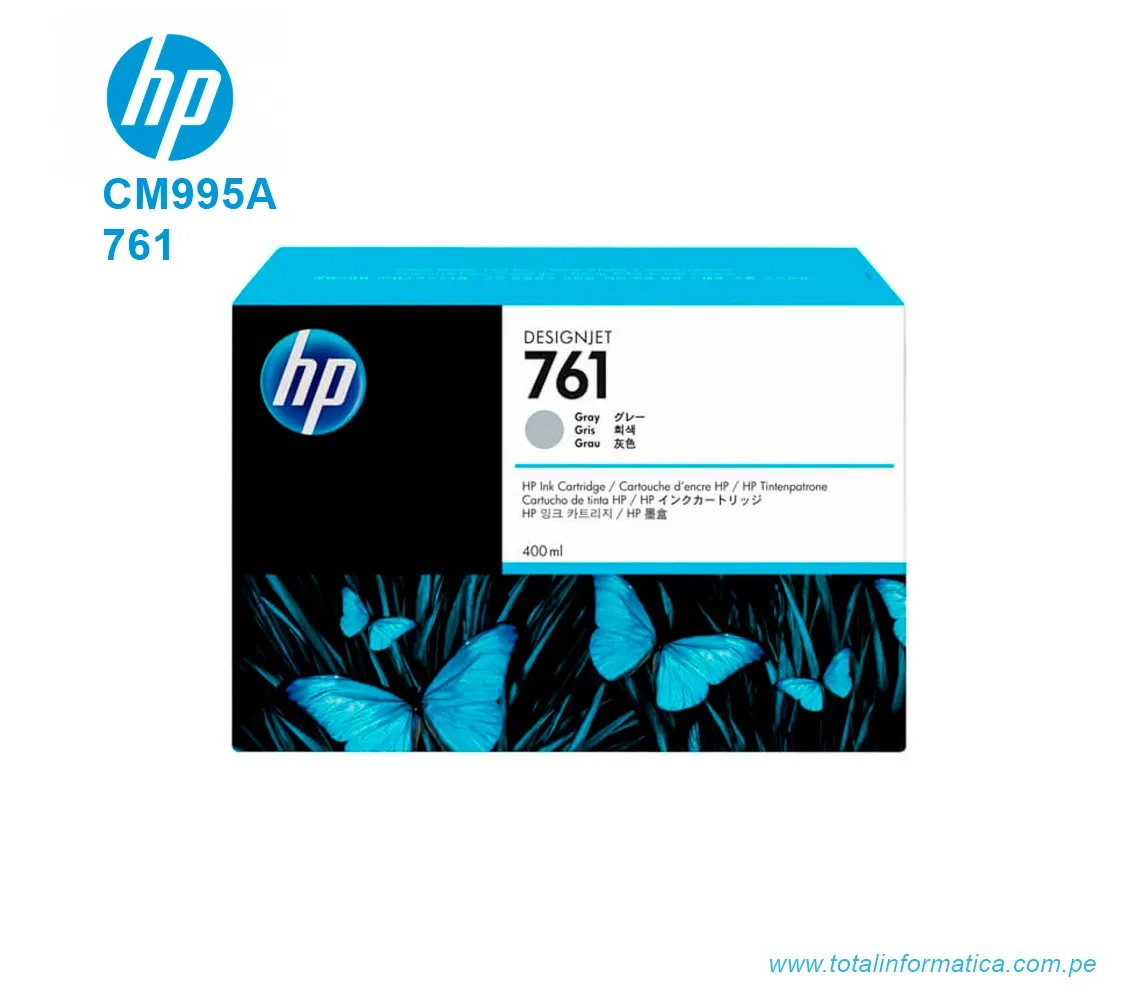 TINTA HP 761 GRAY ( CM995A ) DESIGNJET T7100, 400ML - imagen 1