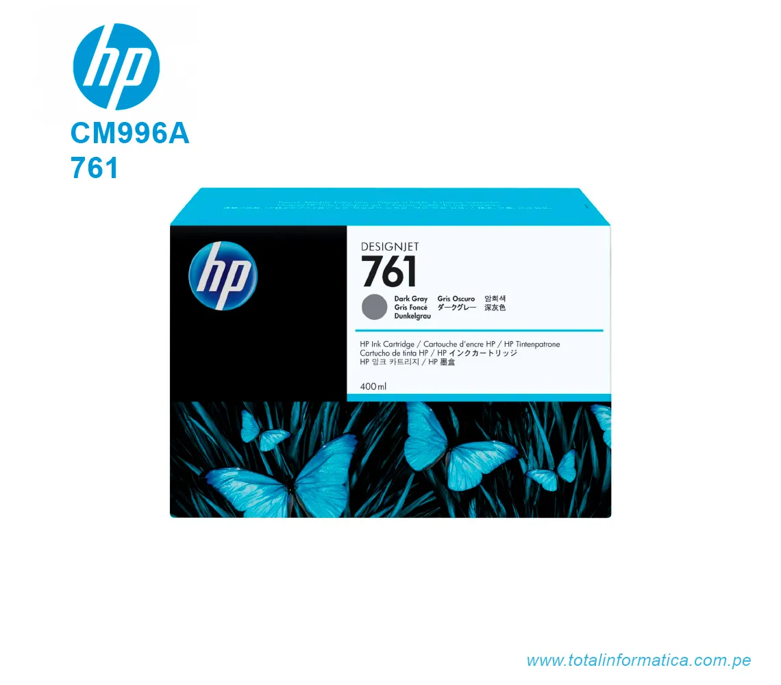 TINTA HP 761 DARK GRAY ( CM996A ) DESIGNJET T7100, 400ML - imagen 1
