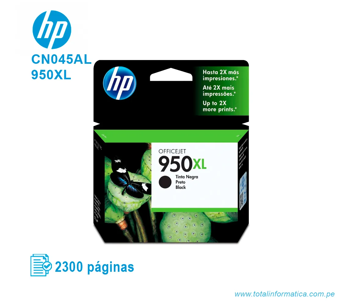 TINTA HP 950XL NEGRO ( CN045AL ) OFFICEJET PRO 8600, 2300 PAG - imagen 1