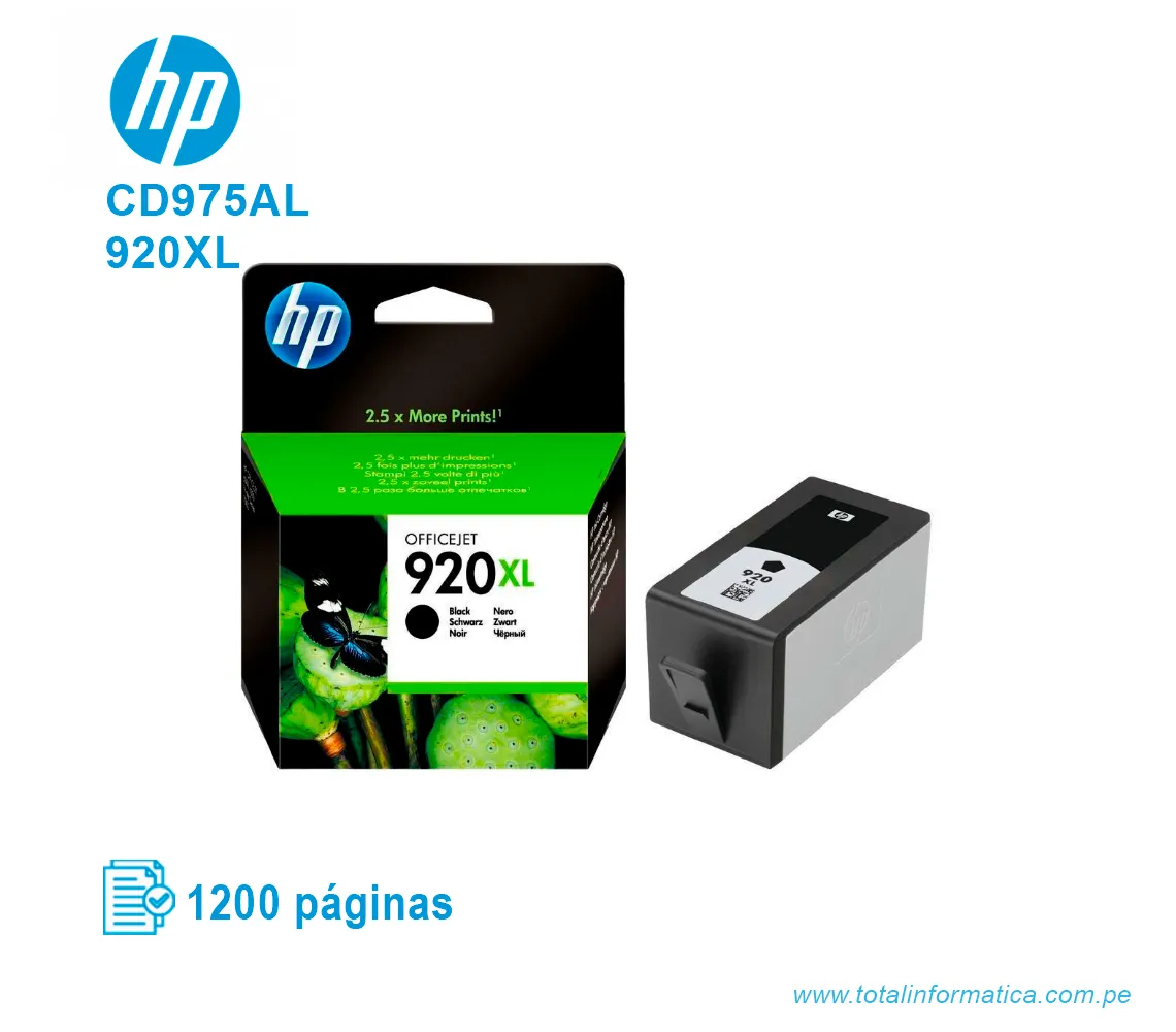 TINTA HP 920XL BLACK ( CD975AL ) OFFICEJET 7000, 1200 PÁG - imagen 2