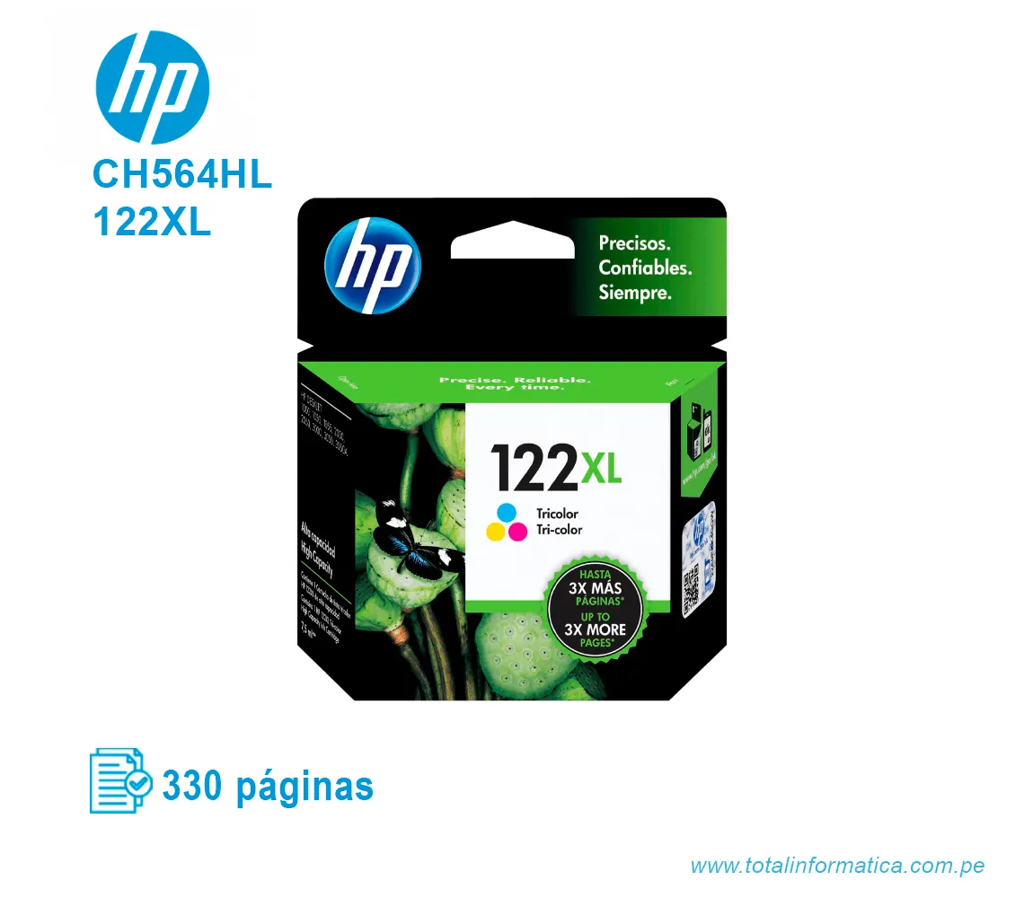 TINTA HP 122XL COLOR ( CH564HL ) DESKJET 2050 J510, 330 PAG - imagen 1