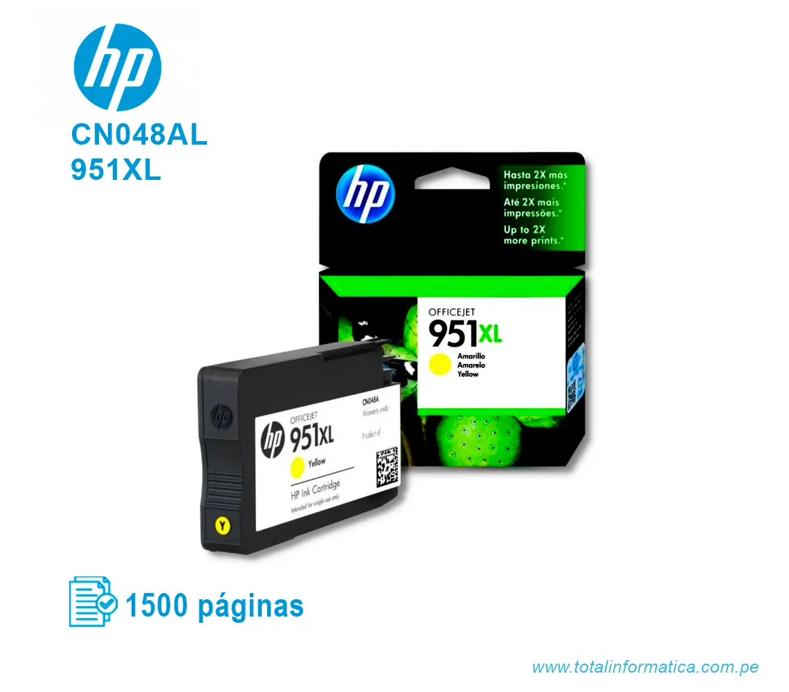 TINTA HP 951XL YELLOW ( CN048AL ) OFFICEJET PRO 8600, 1500 PAG - imagen 2