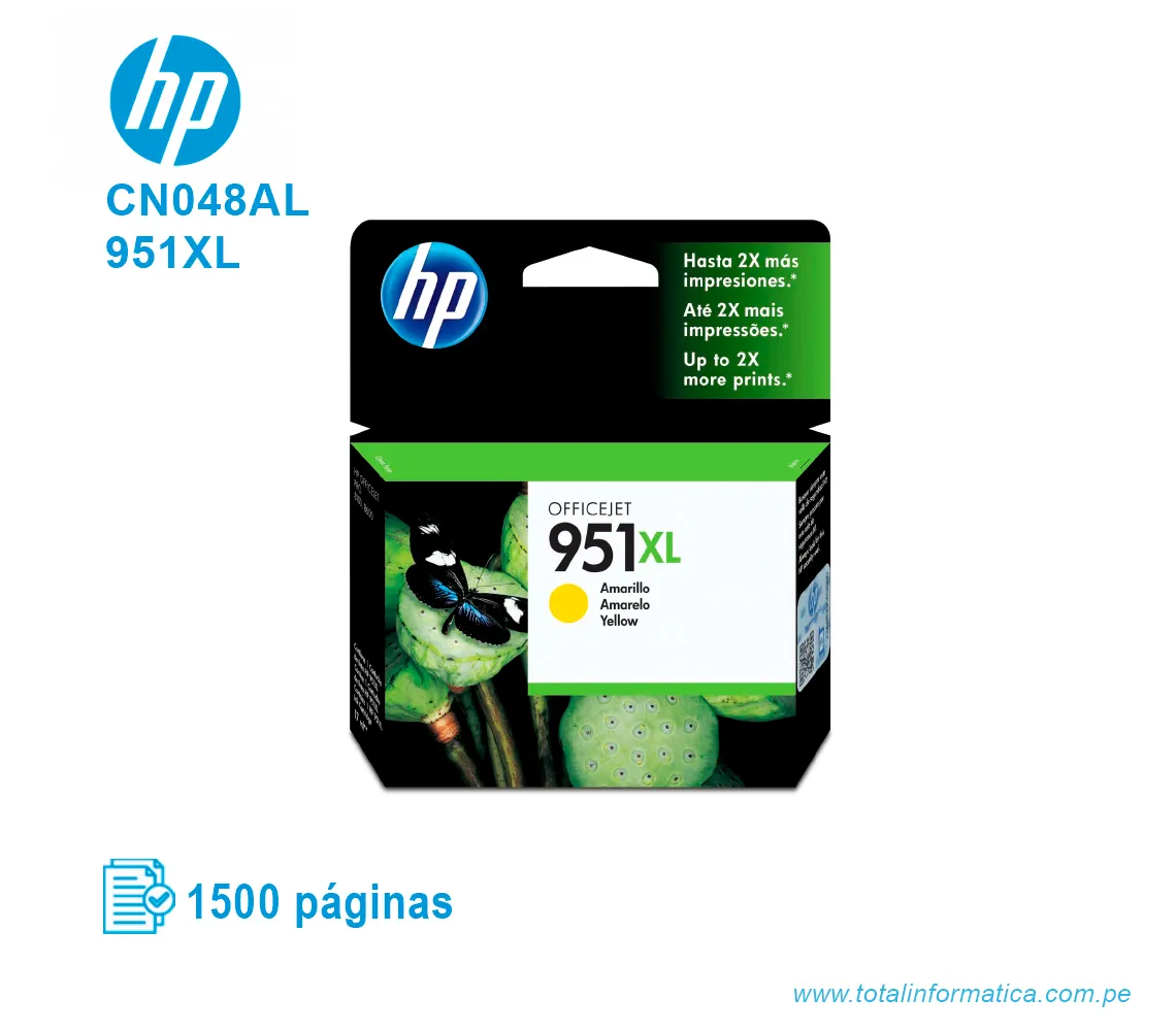 TINTA HP 951XL YELLOW ( CN048AL ) OFFICEJET PRO 8600, 1500 PAG - imagen 1