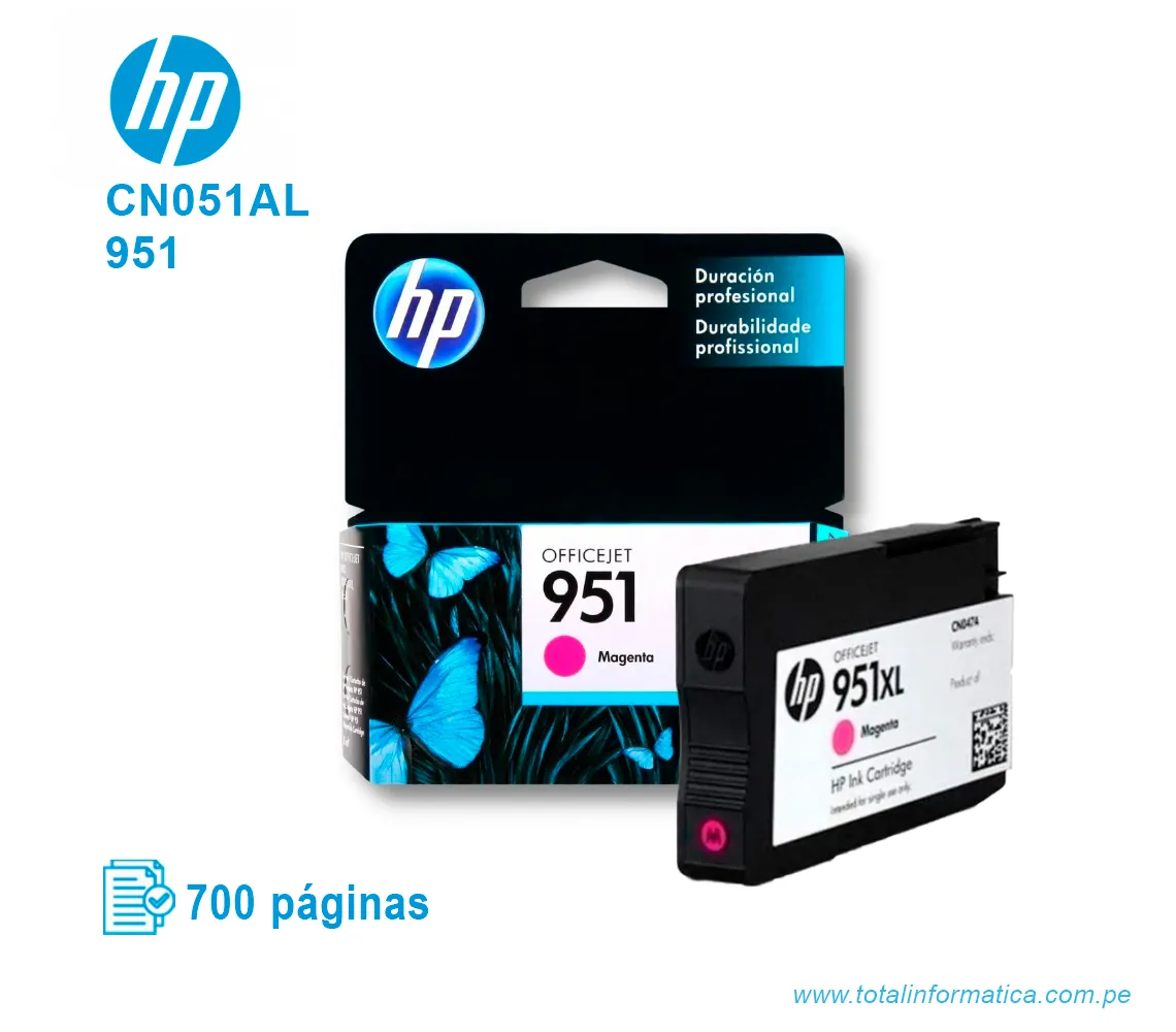 TINTA HP 951 MAGENTA ( CN051AL ) OFFICEJET PRO 8600, 700 PAG - imagen 2