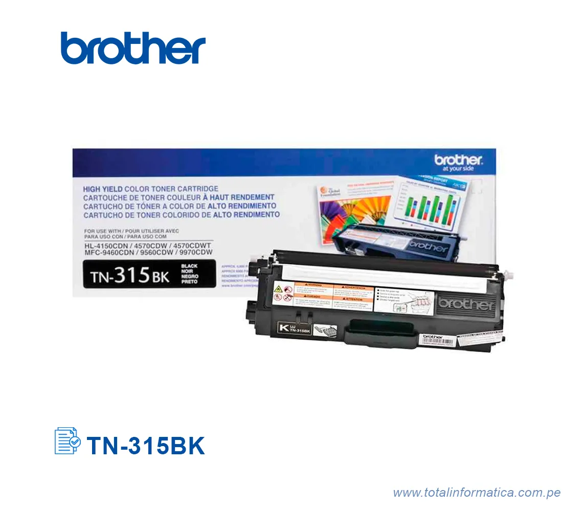 TONER BROTHER TN315BK/TN-315BK BLACK, HL-4570, 6000 PAG - imagen 2