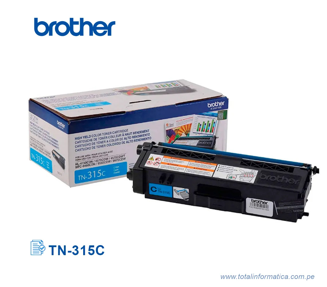 TONER BROTHER TN315C CYAN, HL-4570 3500 PG - imagen 2