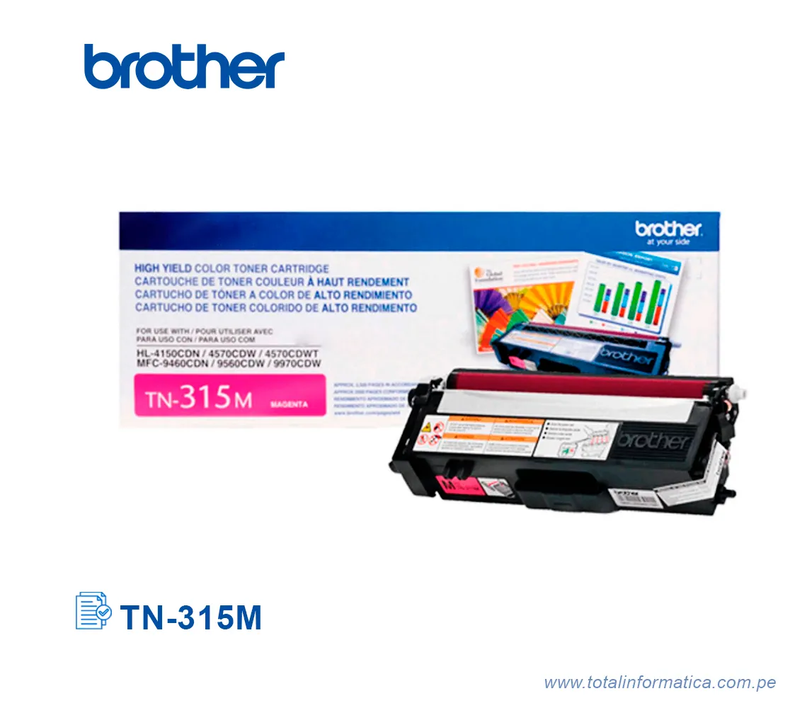 TONER BROTHER TN315M MAGENTA, HL-4570 3500 PG - imagen 2