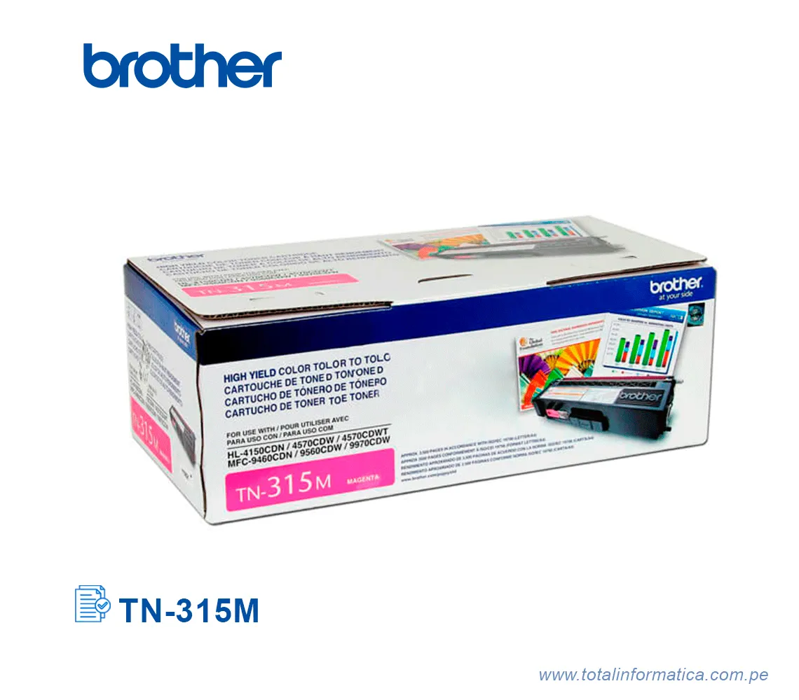 TONER BROTHER TN315M MAGENTA, HL-4570 3500 PG - imagen 1