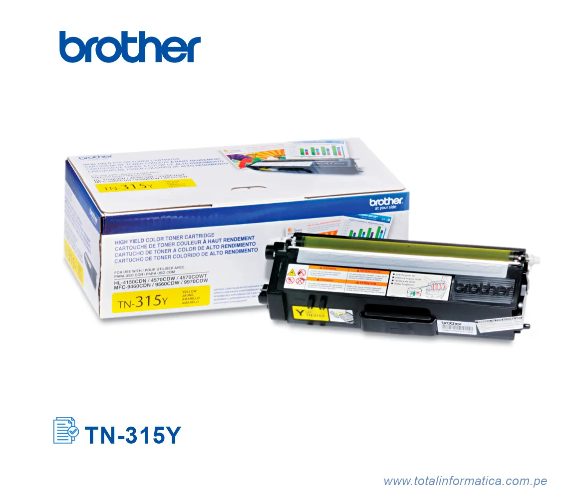 TONER BROTHER TN315Y YELLOW, HL-4570 3500 PG - imagen 2