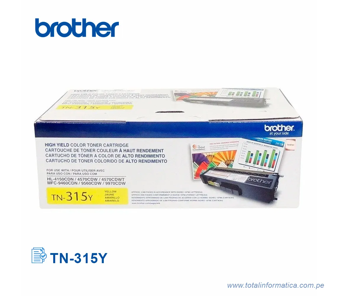TONER BROTHER TN315Y YELLOW, HL-4570 3500 PG - imagen 1