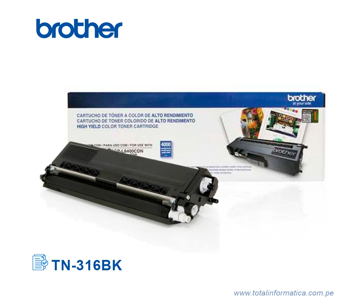 TONER BROTHER TN316BK/TN-316BK BLACK, HL-L8350 4000 PG - imagen 2