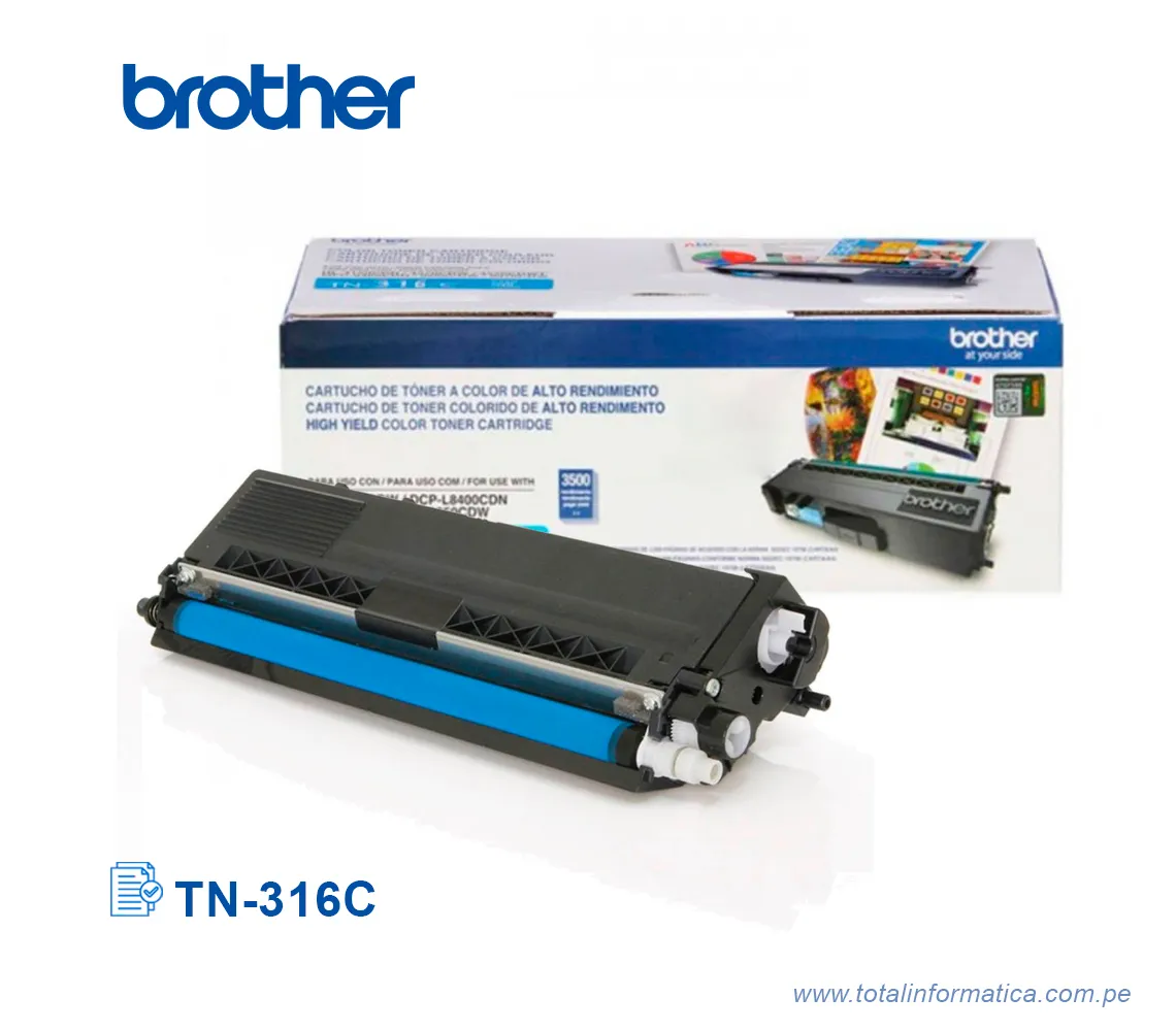 TONER BROTHER TN316C CYAN, HL-L8350 3500 PG - imagen 2