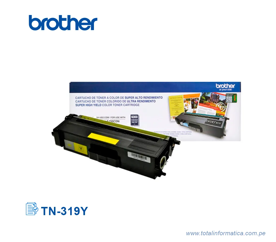 TONER BROTHER TN319Y/TN-319Y YELLOW, HL-L8350 6000 PG - imagen 2