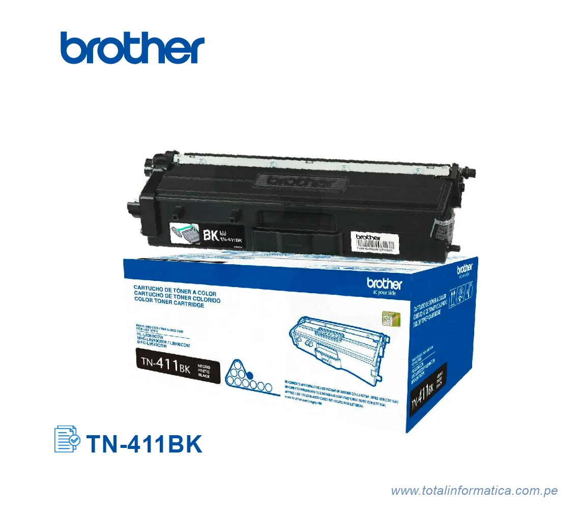 TONER BROTHER TN411BK/TN-411BK BLACK, MFCL8900CDW, 3K PAG. - imagen 2