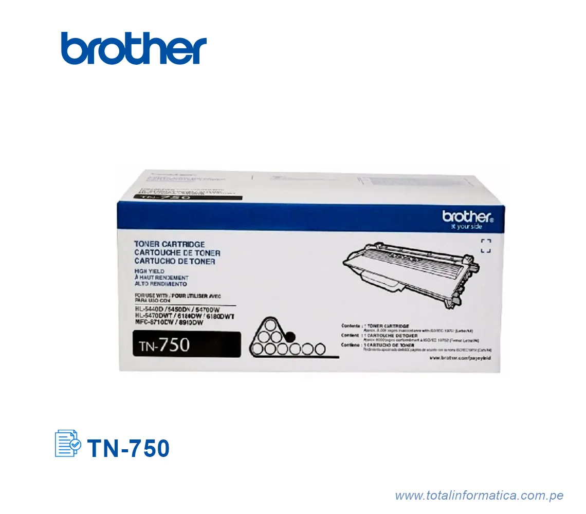 TONER BROTHER TN750/TN-750, HL-5450 8000 PAG - imagen 1