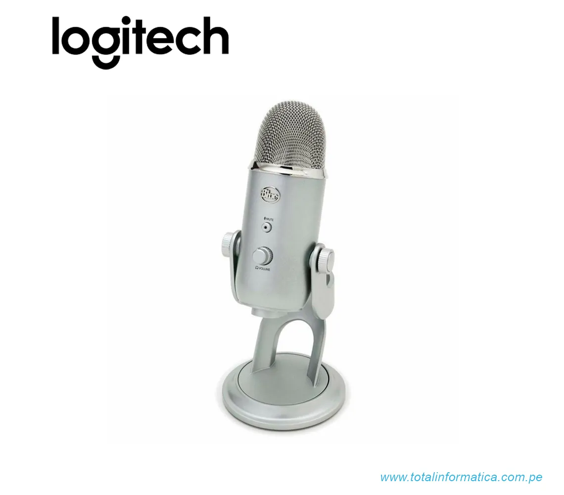 MICROFONO BLUE YETI, USB STREAMING CARDIOID / OMNI / BI LED, PLATEADO(988-000506) - imagen 3