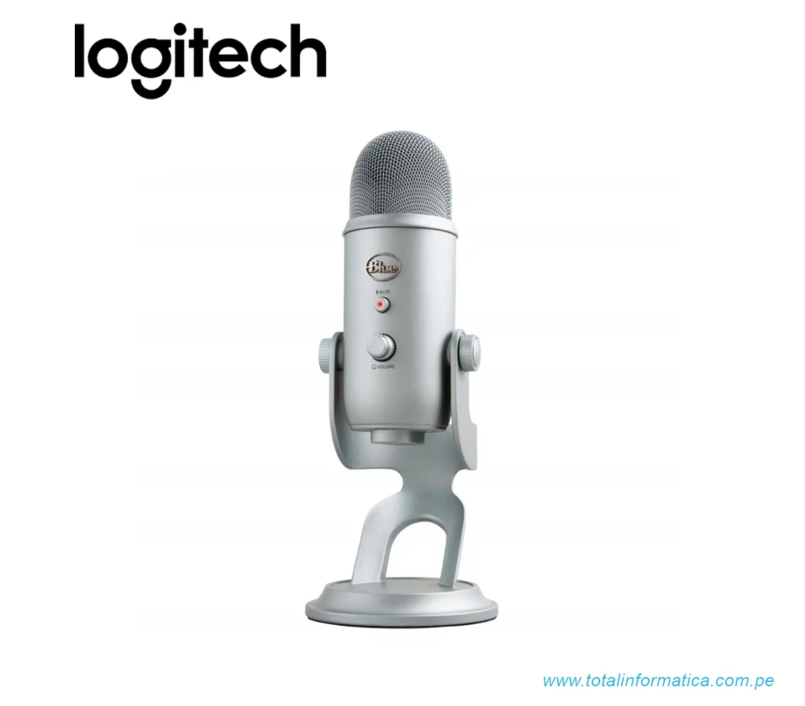 MICROFONO BLUE YETI, USB STREAMING CARDIOID / OMNI / BI LED, PLATEADO(988-000506) - imagen 1