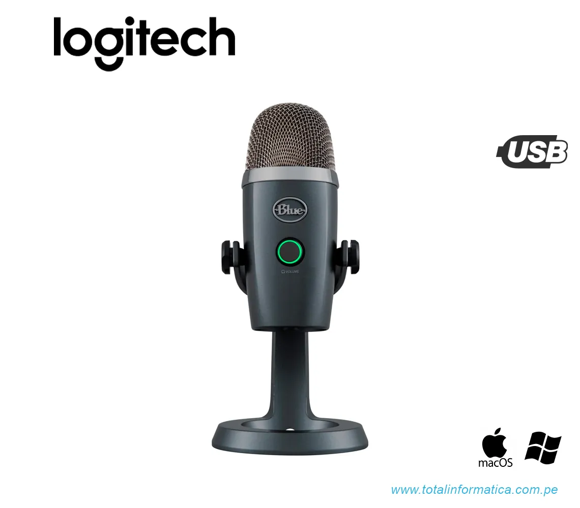 MICROFONO BLUE YETI NANO, USB STREAMING CARDIOD/OMNI, GRIS(988-000508) - imagen 1