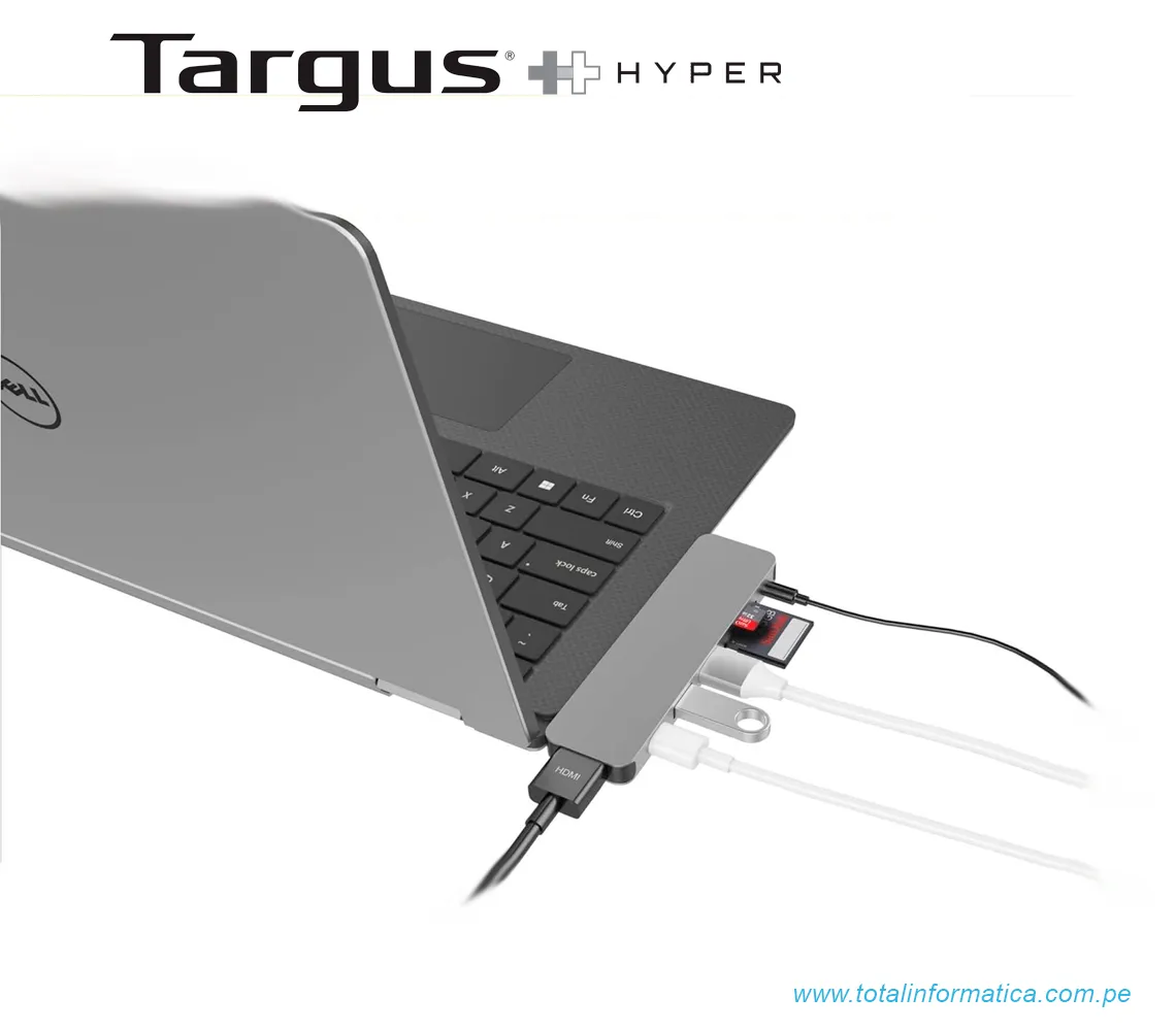 HUB USB-C HYPER 7 EN 1, HDMI/USB-A, 3.0/CARD, READER/USB-C, GRIS(GN21D-GRAY) - imagen 4
