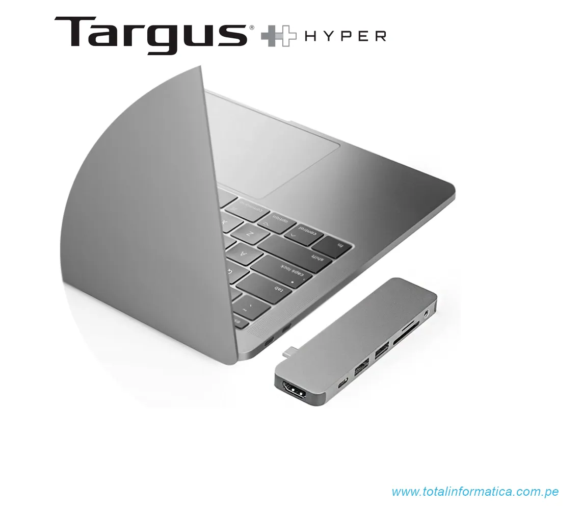 HUB USB-C HYPER 7 EN 1, HDMI/USB-A, 3.0/CARD, READER/USB-C, GRIS(GN21D-GRAY) - imagen 2