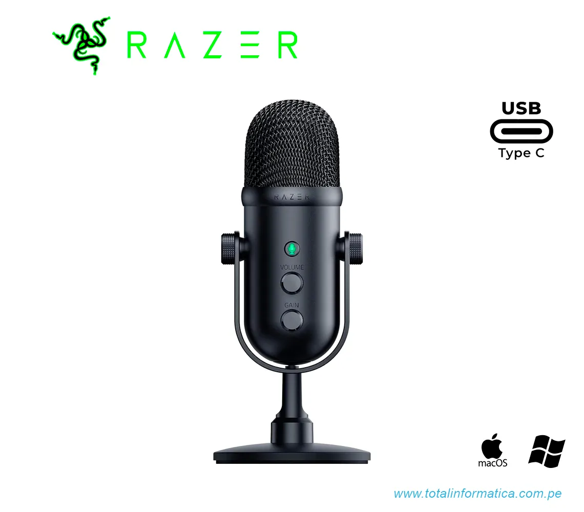 MICROFONO RAZER SEIREN V2 PRO, USB-C, STREAMING DINAMICO CARDIOIDE, NEGRO(RZ19-04040100-R3U1) - imagen 1