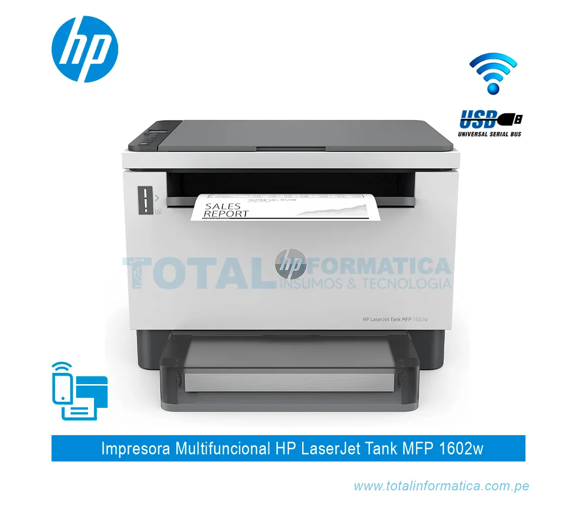 IMPRESORA HP LASERJET TANK MFP 1602W MULTIFUNCIONAL, 2R3E8A  - imagen 1