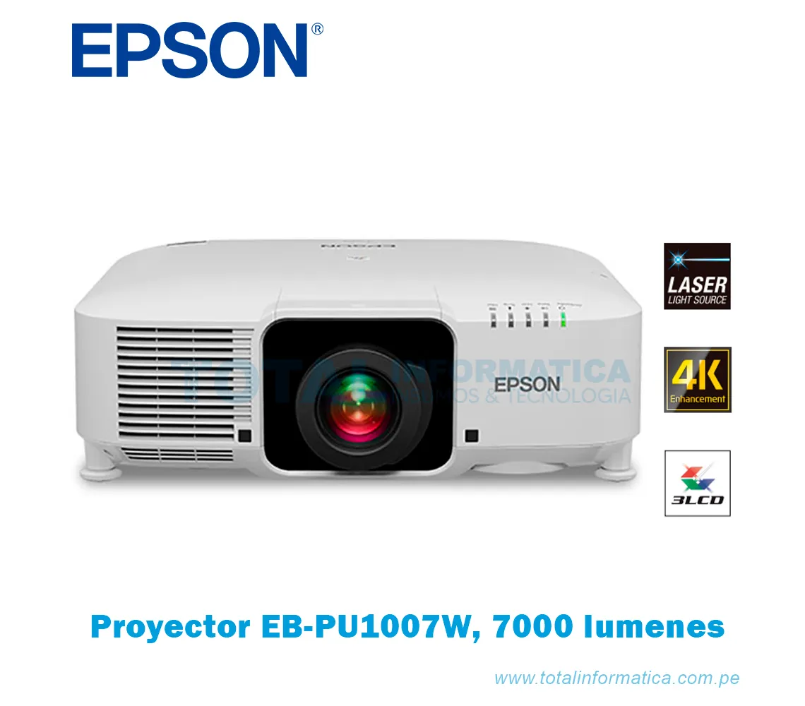 PROYECTOR EPSON LÁSER EB PU1007W, 7000 LUMENES WUXGA - imagen 1