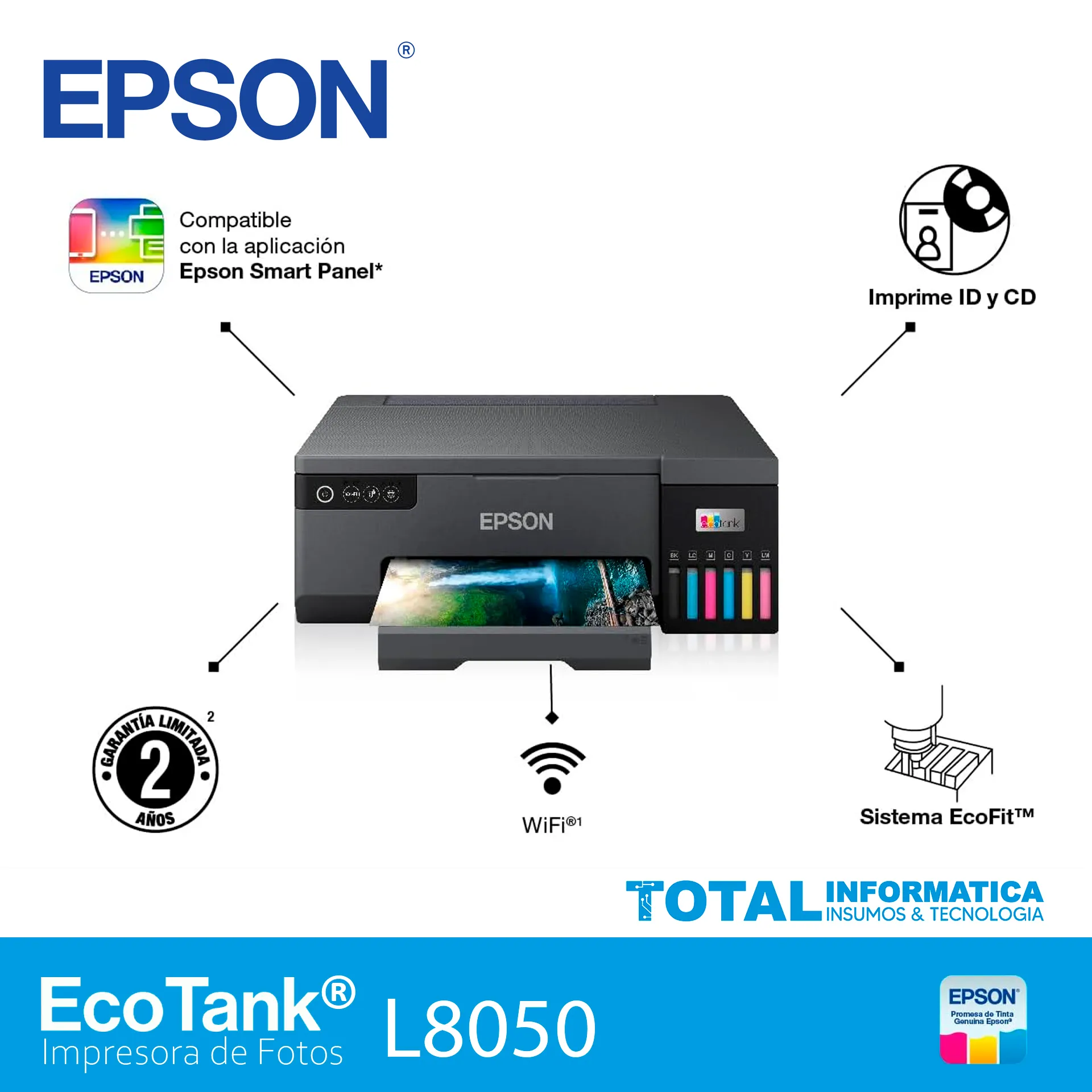 IMPRESORA EPSON ECO TANK L8050 FOTOGRAFICA - imagen 3