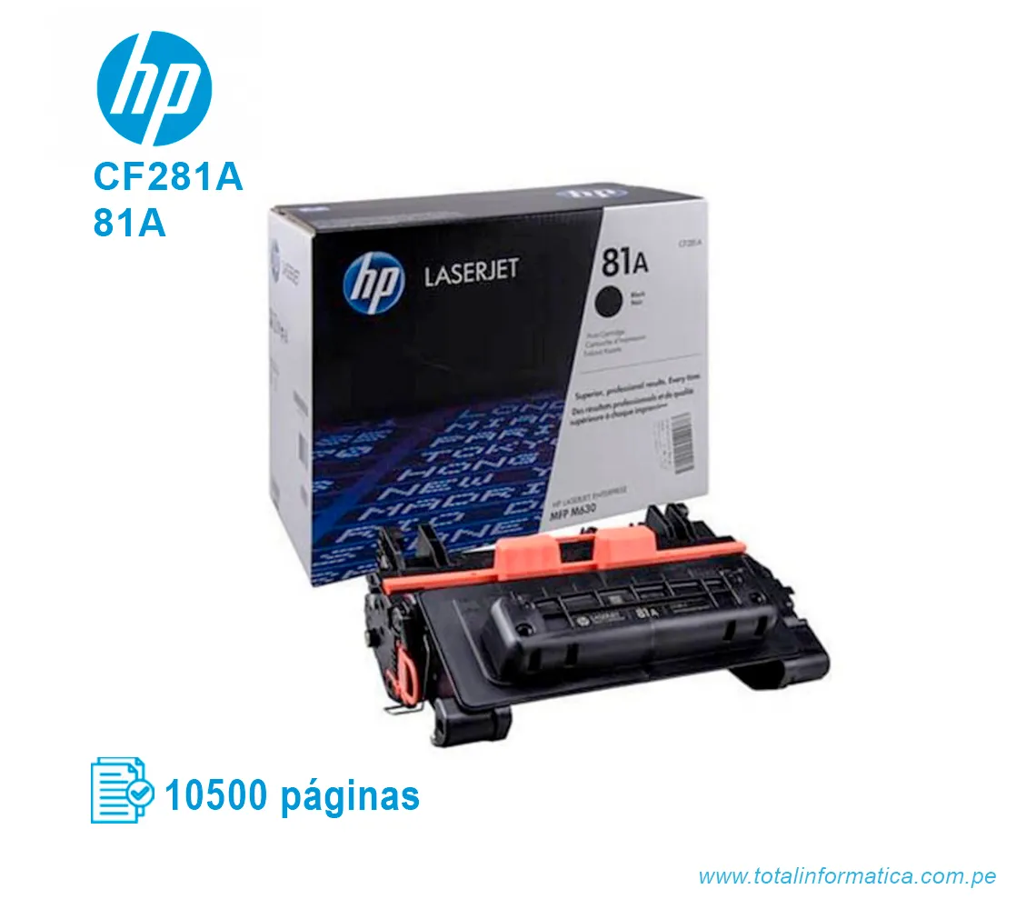 TONER HP 81A BLACK ( CF281A ) LASERJET M630Z, 10500 PGS - imagen 2