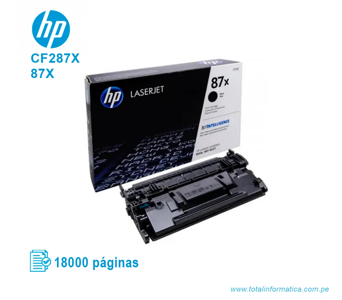 TONER HP 87X BLACK ( CF287X ) LASERJET M506, 18K PGS - imagen 2