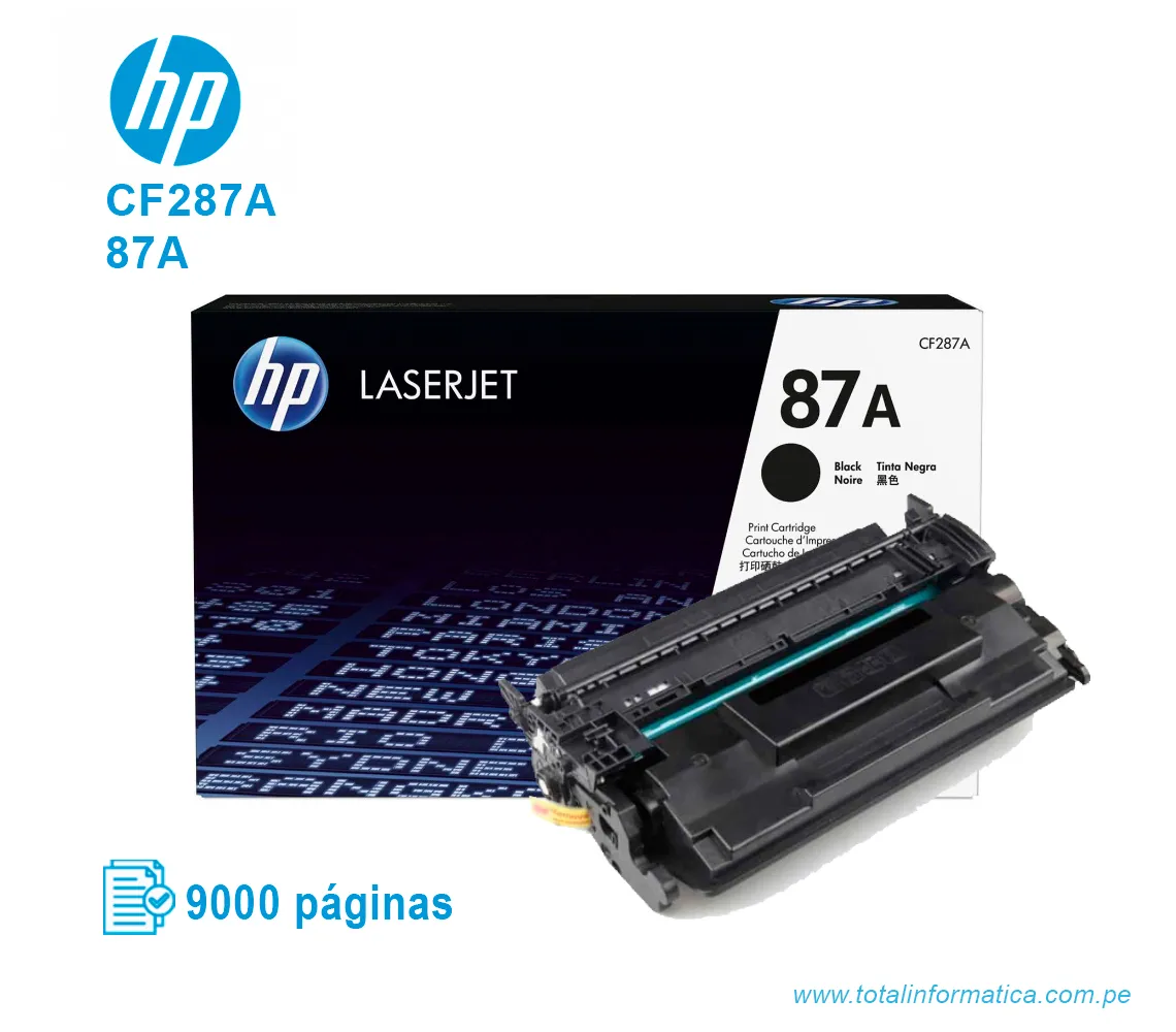 TONER HP 87A BLACK ( CF287A ) LASERJET M506, 9K PGS - imagen 2
