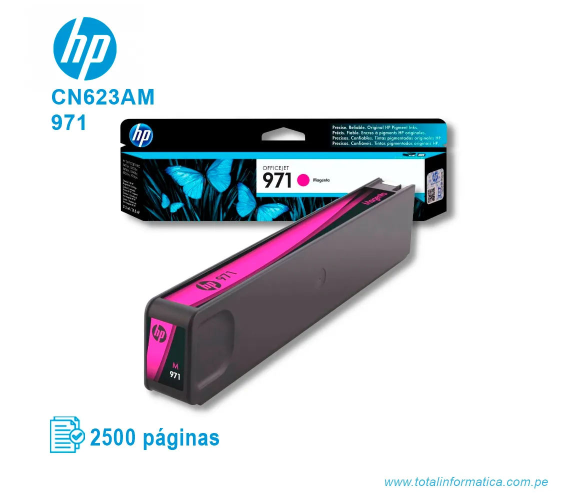 TINTA HP 971 MAGENTA ( CN623AM ) OFFICEJET PRO X451, 2500 PAG - imagen 2