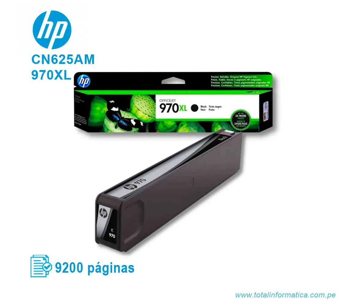 TINTA HP 970XL BLACK ( CN625AM ) OFFICEJET PRO X451, 9200 PAG - imagen 2