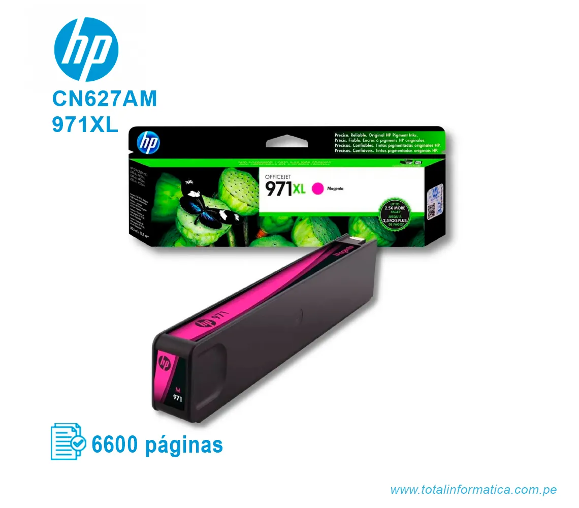 TINTA HP 971XL MAGENTA ( CN627AM ) OFFICEJET PRO X451, 6600 PAG - imagen 2
