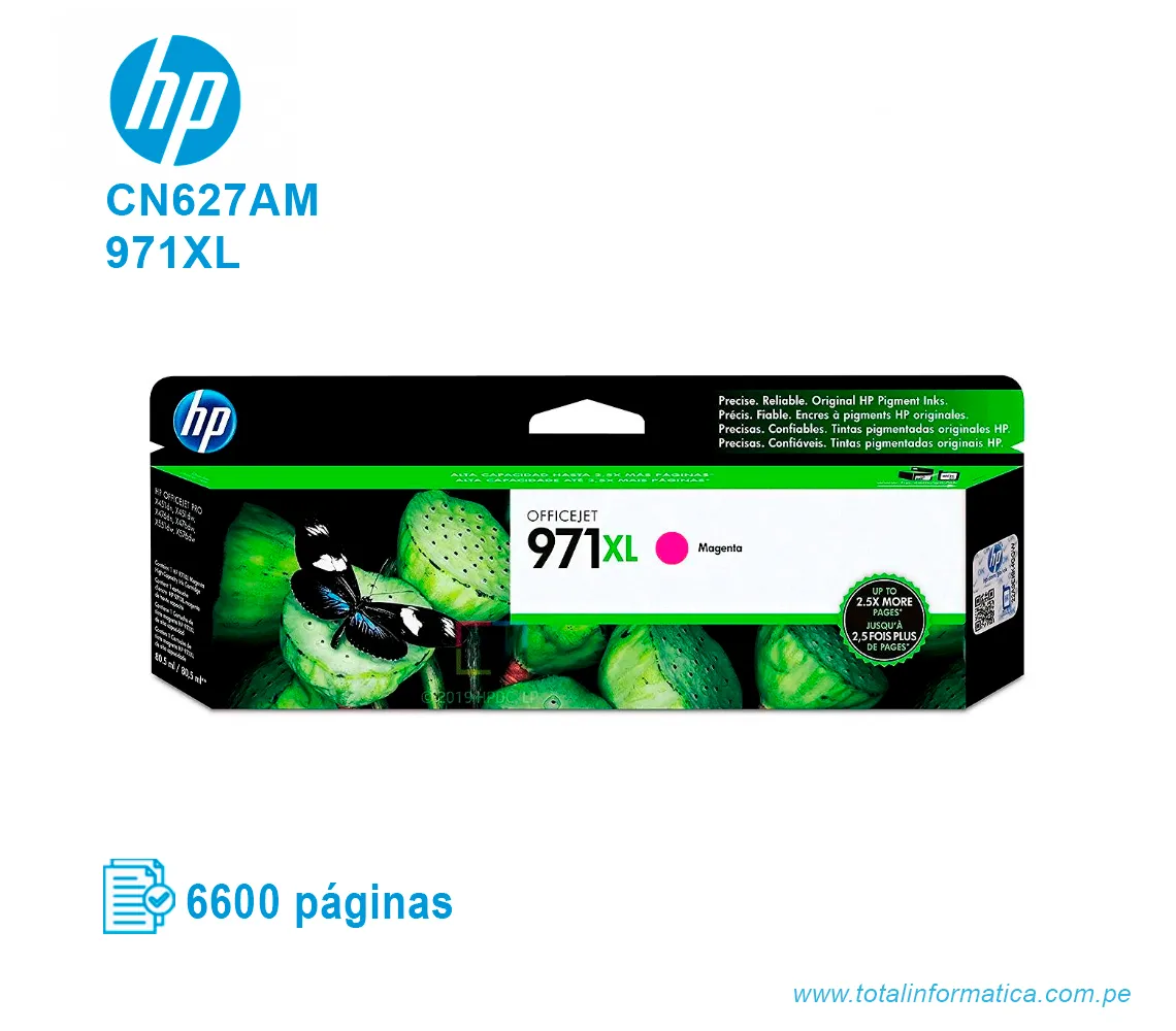 TINTA HP 971XL MAGENTA ( CN627AM ) OFFICEJET PRO X451, 6600 PAG - imagen 1