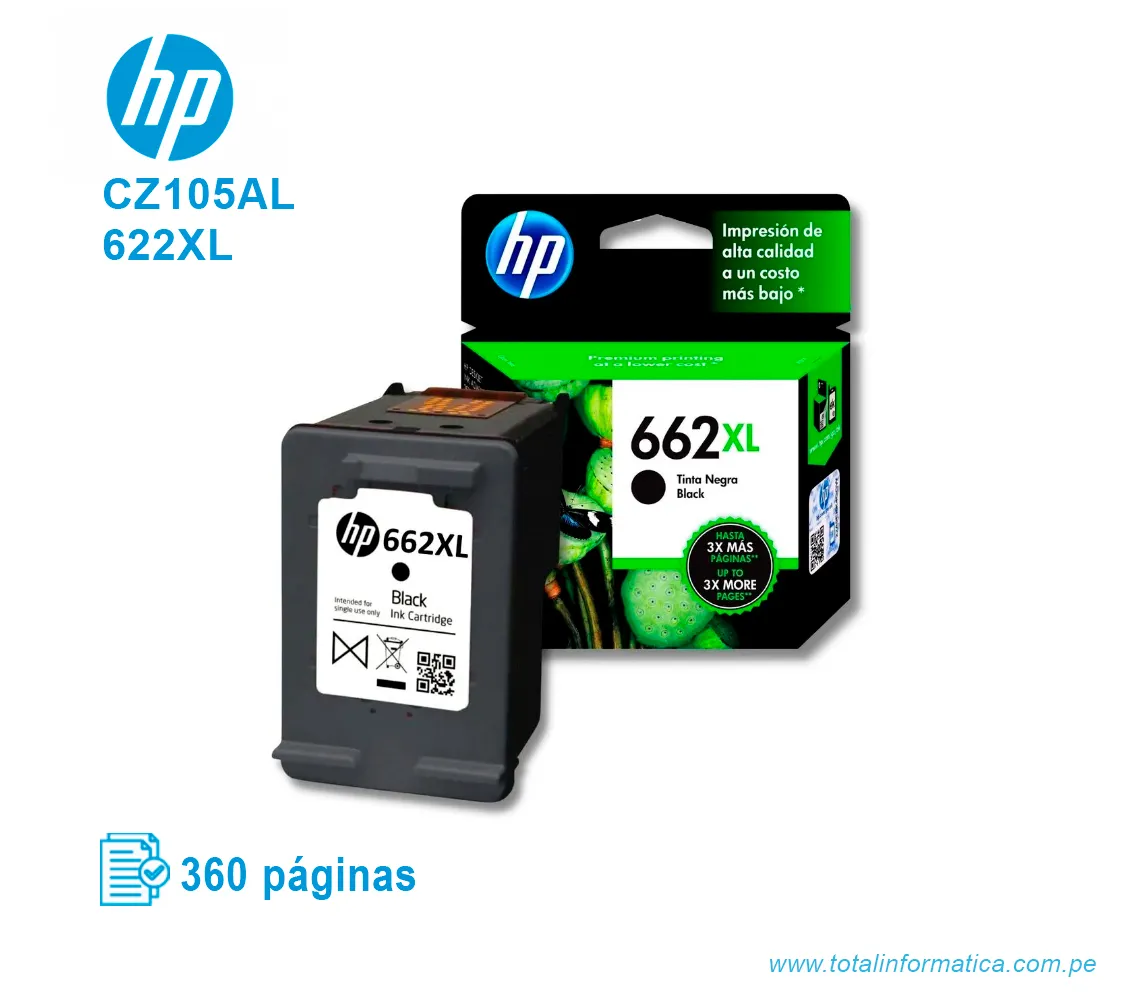 TINTA HP 662XL BLACK ( CZ105AL ) ADVANTAGE 2515, 360 PÁG - imagen 2