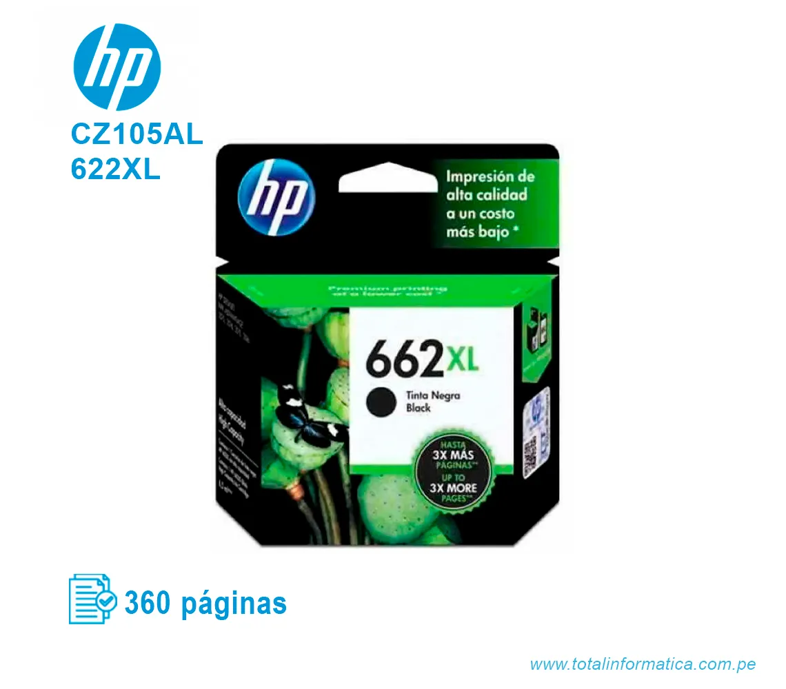 TINTA HP 662XL BLACK ( CZ105AL ) ADVANTAGE 2515, 360 PÁG - imagen 1
