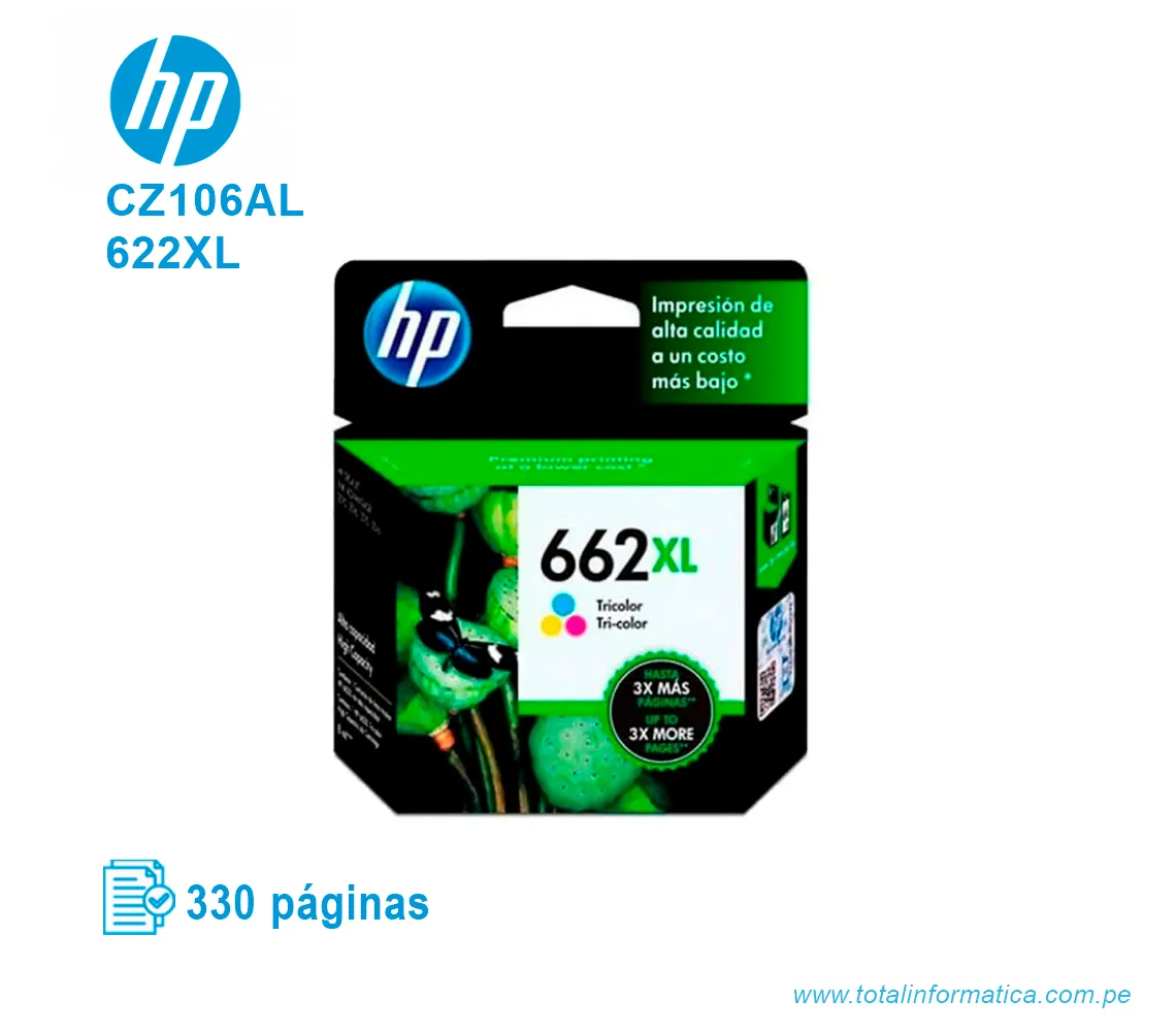 TINTA HP 662XL TRICOLOR ( CZ106AL ) ADVANTAGE 2515, 330 PÁG - imagen 1