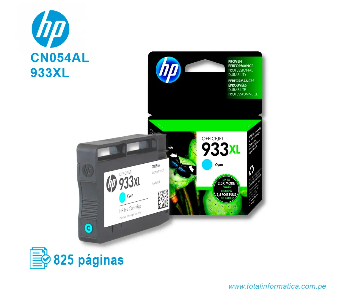 TINTA HP 933XL CYAN ( CN054AL ) OFFICEJET 6700, 825 PAG - imagen 2