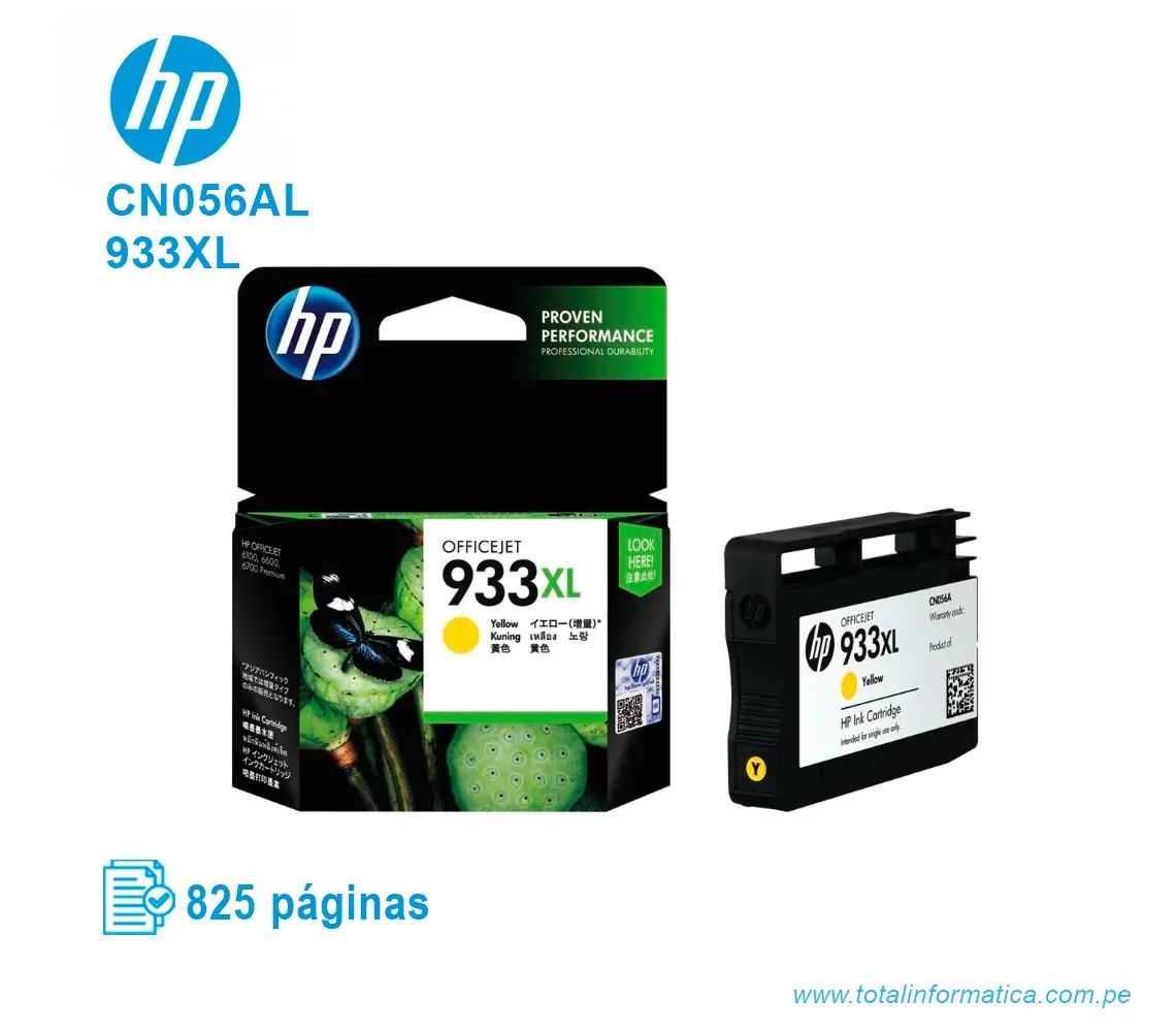 TINTA HP 933XL YELLOW ( CN056AL ) OFFICEJET 6700, 825 PAG - imagen 2