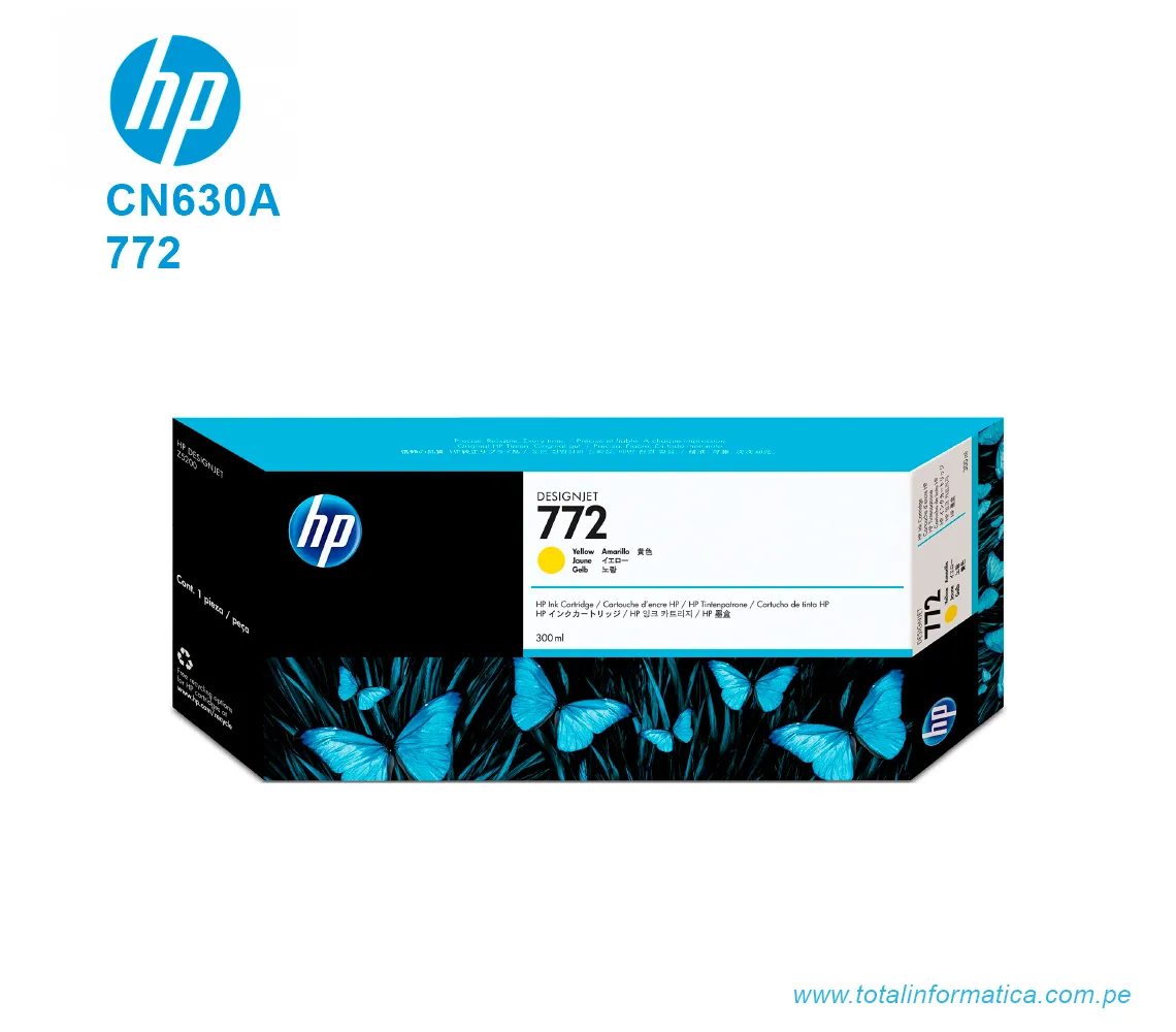 TINTA HP 772 300ML YELLOW ( CN630A ) DESIGNJET Z5200 - imagen 1